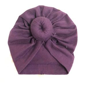 Baby Girl Turban Hat 💜 Purple Donut Headwrap